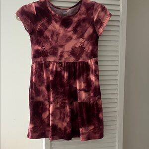 Old Navy Maroon and Pink Tie-Dye Kids Dress